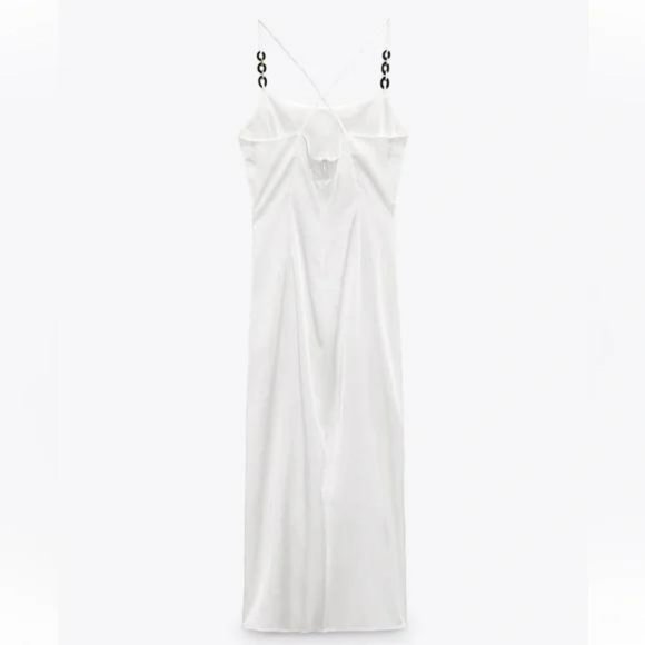 ZARA CHAIN STRAP SATIN EFFECT DRESS - Picture 3 of 4
